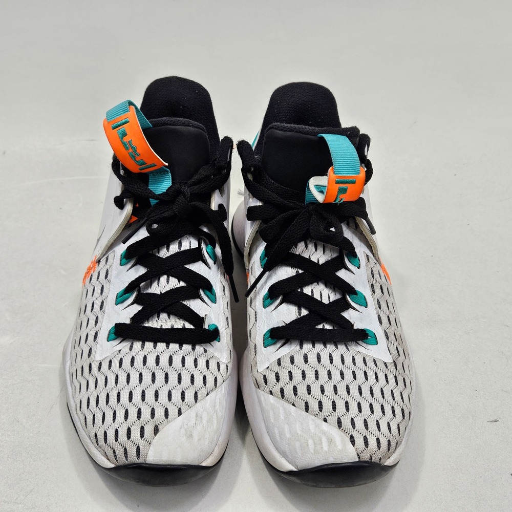 Nike LeBron Witness 5 Mens 7 White Black Orange Teal CQ9380-100 Basketball Shoes - Picture 2 of 15